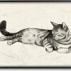 Best * Wholesale Stupell Industries Sleeping Striped Cat Minimal Relaxed Cat Wall Decor