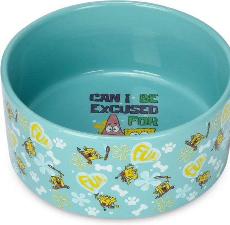 New * Hot Sale Spongebob "Can I Be Excused" Dog Bowl, 6-Inches