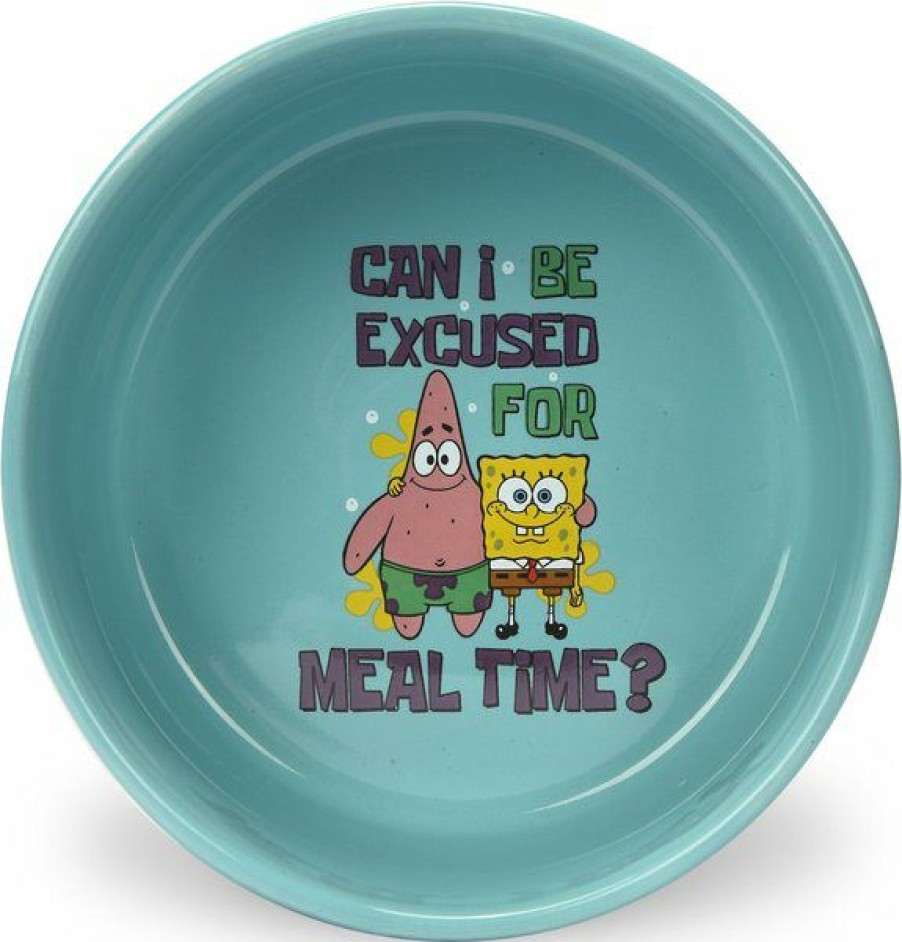 New * Hot Sale Spongebob "Can I Be Excused" Dog Bowl, 6-Inches