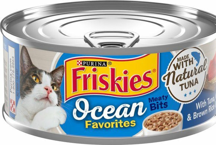 Hot * Top Selling Friskies Ocean Favorites Meaty Bits Tuna, Crab & Brown Rice Natural Wet Cat Food, 5.5-Oz Can, Case Of 24