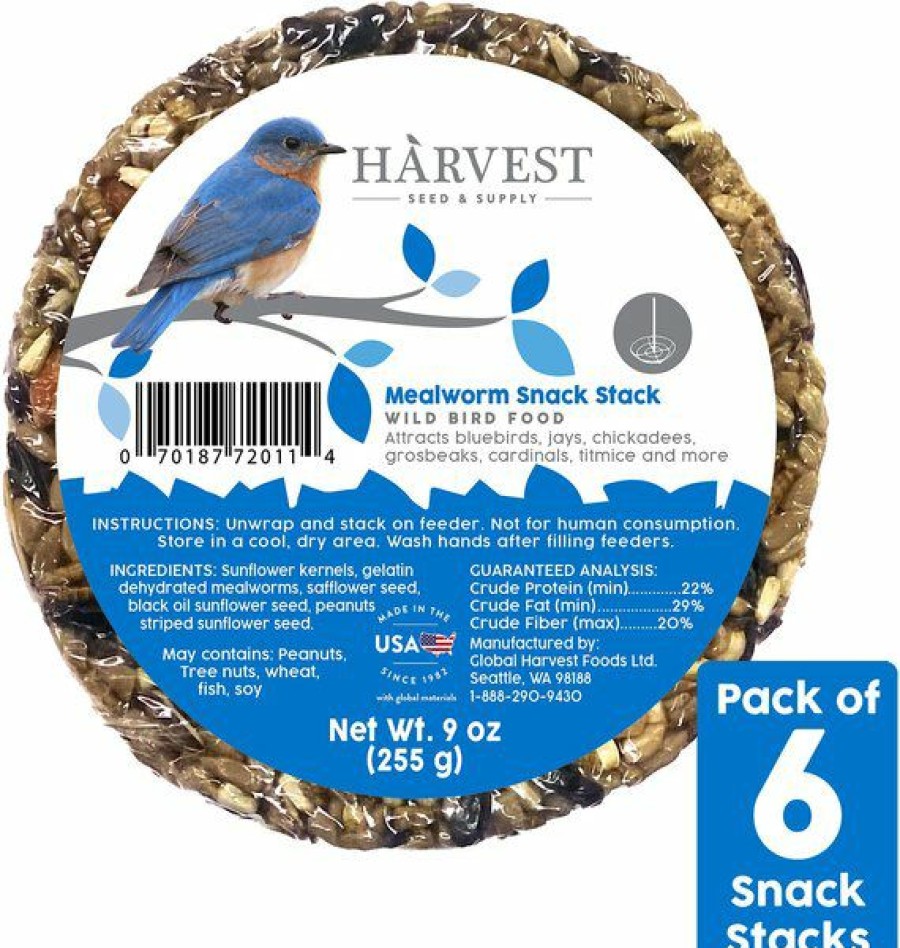 Best * Discount Store Harvest Seed & Supply Mealworm Snack Stack Wild Bird Food, 9-Oz Cake, Pack Of 6