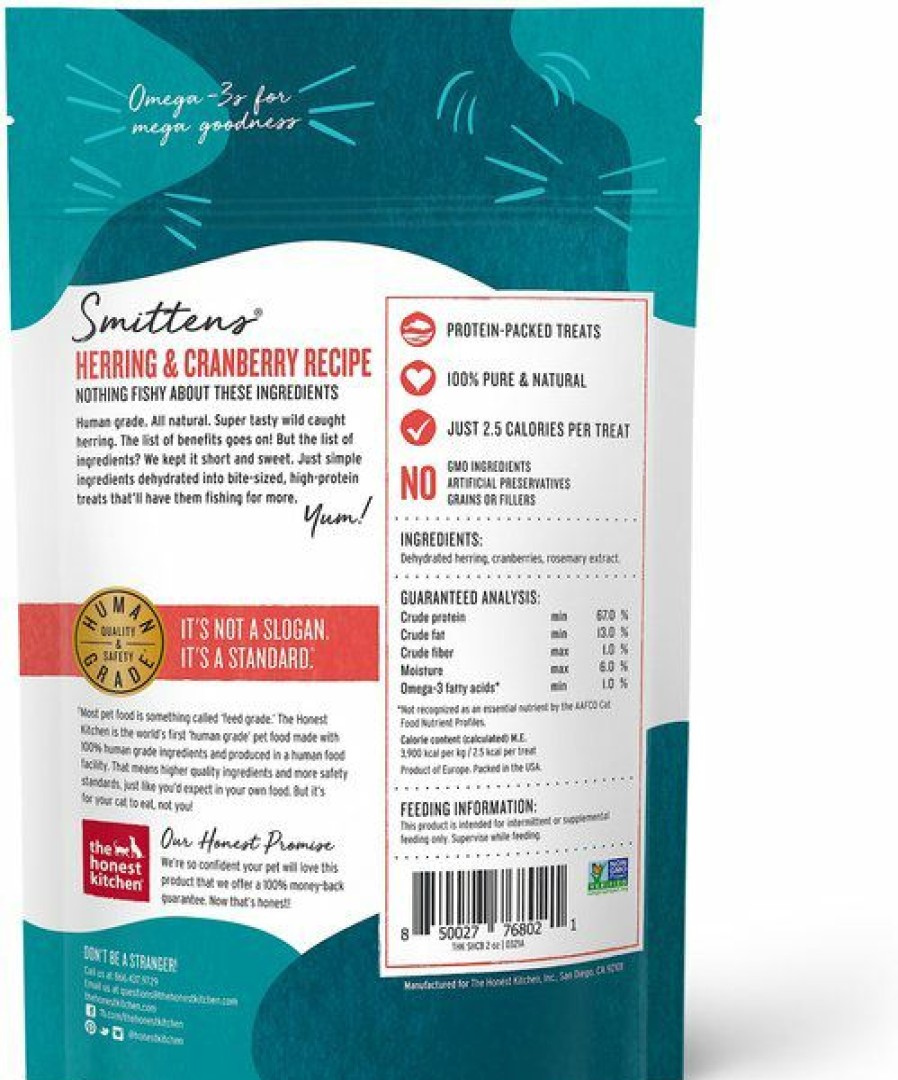 Best * Discount Store The Honest Kitchen Smittens Bites Round Herring & Cranberry Cat Treats, 2-Oz