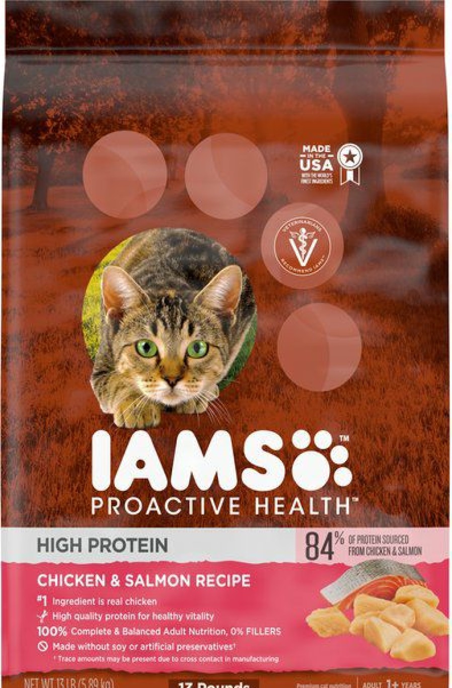 Clearance * Cheaper Iams Proactive Health High Protein Chicken & Salmon Recipe Dry Cat Food