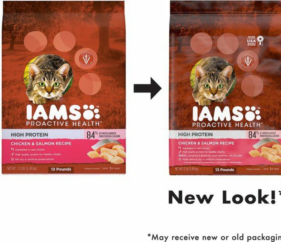 Clearance * Cheaper Iams Proactive Health High Protein Chicken & Salmon Recipe Dry Cat Food