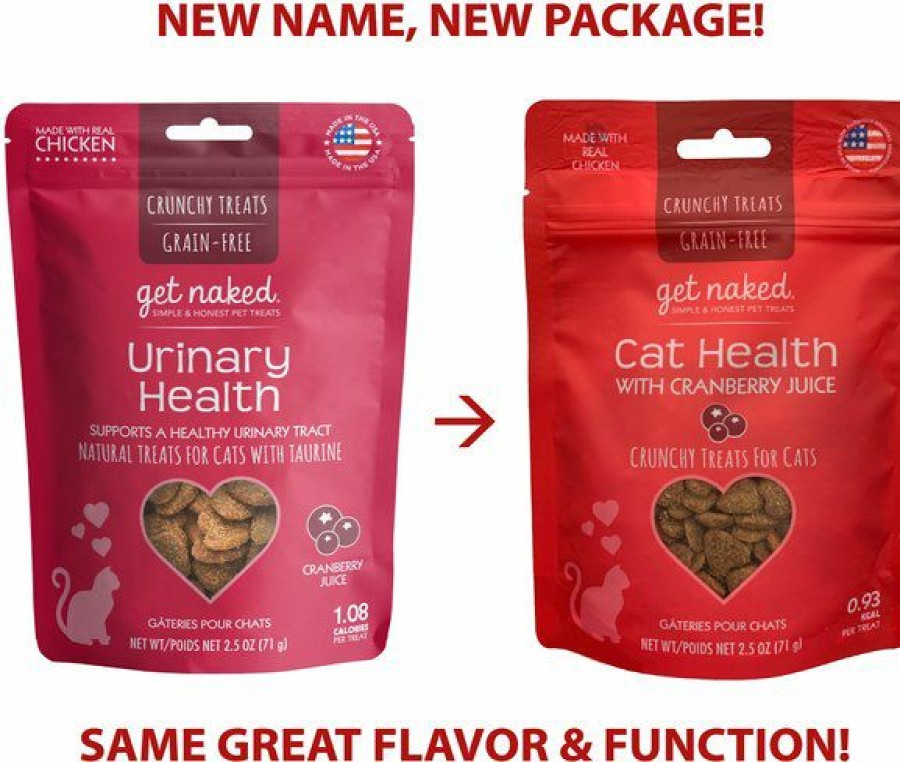 Clearance * Reliable Quality Get Naked Urinary Health Grain-Free Crunchy Cat Treats, 2.5-Oz Bag