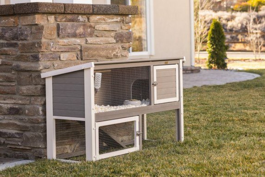 New * Discount Store New Age Pet Columbia Rabbit Hutch, Grey