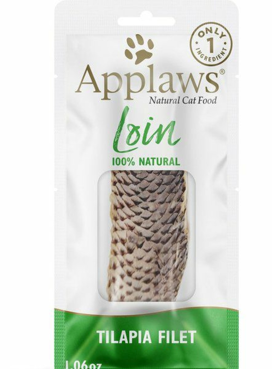 Best * Hot Sale Applaws Loin Tilapia Filet Grain-Free Cat Treats, 1.06-Oz Loin, Case Of 12