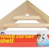 New * Cheaper Prevue Pet Products Wood Corner Bird Cage Shelf, 7-In