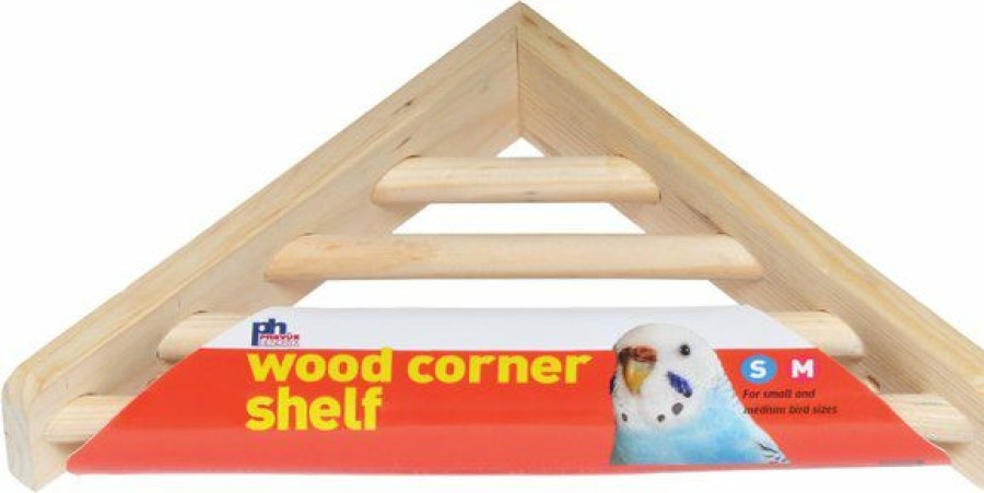 New * Cheaper Prevue Pet Products Wood Corner Bird Cage Shelf, 7-In