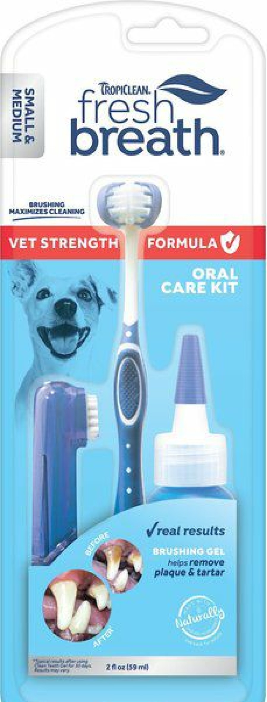 New * Top Selling Tropiclean Fresh Breath Vet Strength Formula Oral Care Dental Kit For Small & Medium Dogs, 2-Oz Bottle