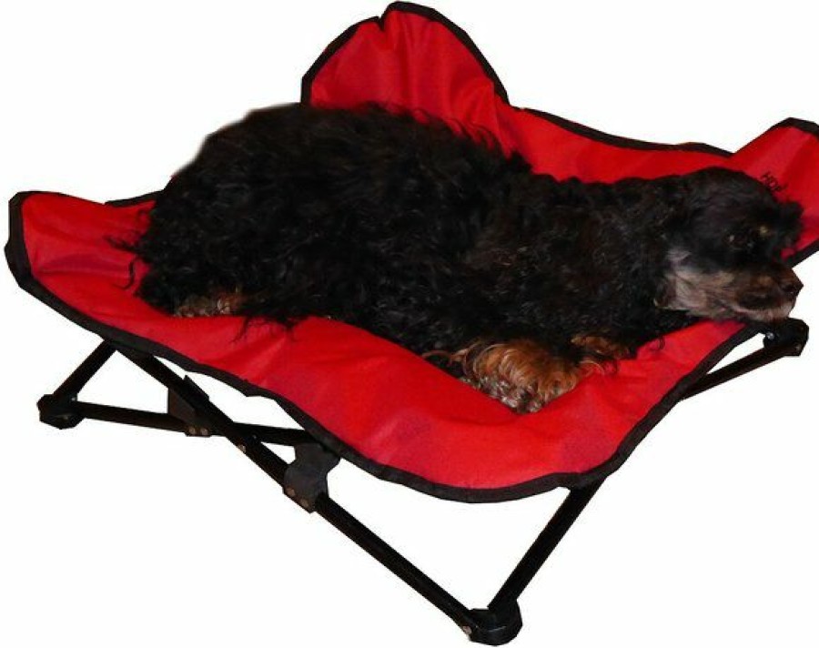 Hot * Hot Sale Hdp Padded Napper Cot Space Saver Elevated Dog Bed W/ Removable Cover, Red, Large