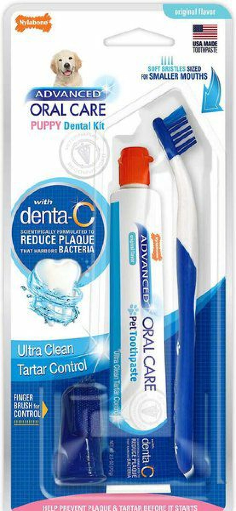 Best * Limited Edition Bundle: Nylabone Advanced Oral Care Original Flavor Puppy Dental Kit + N-Bone Puppy Teething Sticks Chicken Flavor Dog Treats, 3.74-Oz Bag