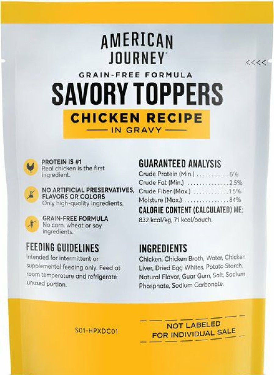 Online * Popular American Journey Savory Toppers Chicken Recipe In Gravy Grain-Free Dog Food Topper, 3-Oz Pouches, Case Of 24