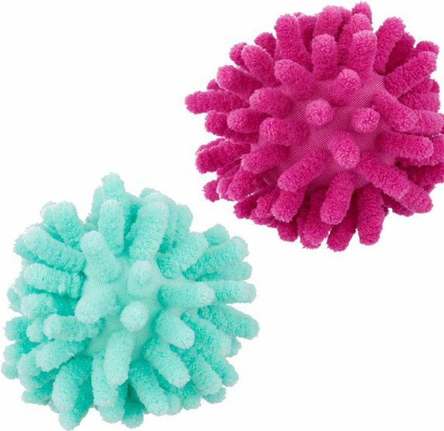 Clearance * Discount Store Bundle: Frisco Moppy Ball Cat Toy, Blue + Frisco Moppy Ball Cat Toy, Pink