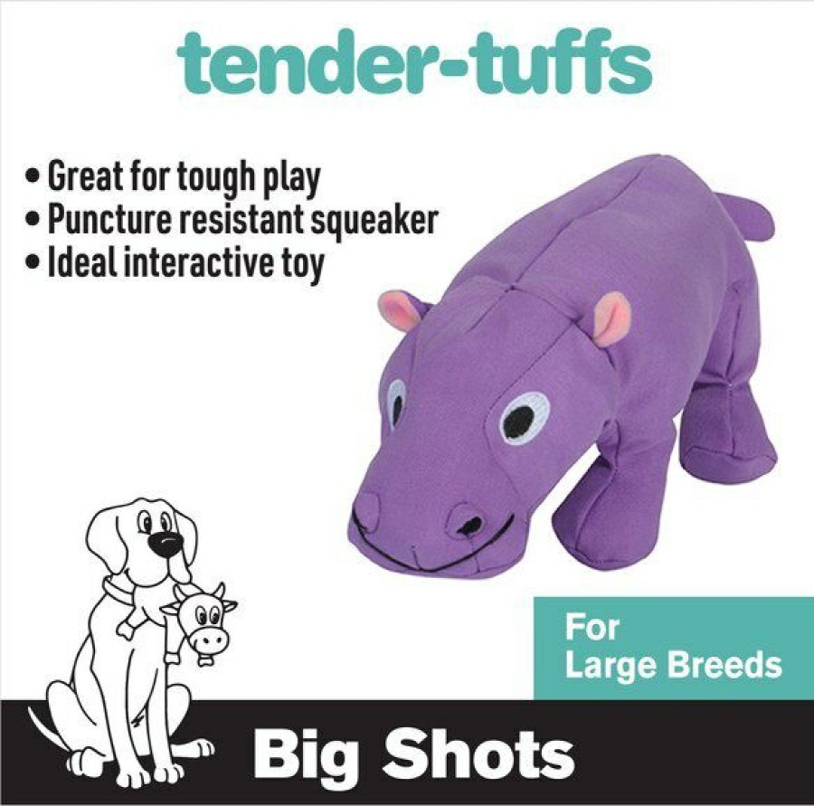 Online * Best Quality Smart Pet Love Tender Tuff Purple Hippo Squeaky Plush Dog Toy