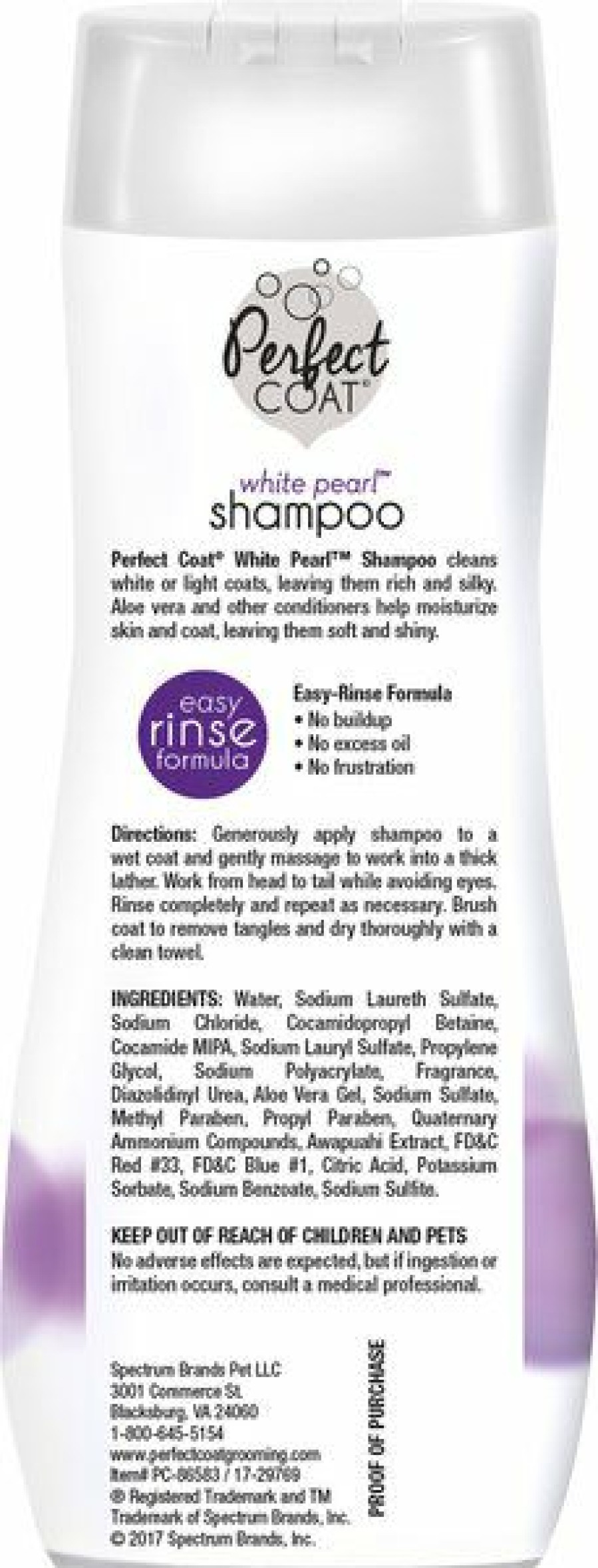 Best * Wholesale Perfect Coat White Pearl Coconut Dog Shampoo, 16-Oz Bottle