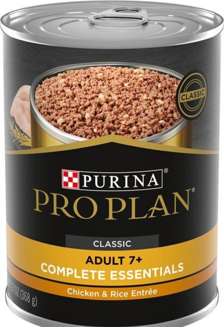 Clearance * Good Quality Purina Pro Plan Adult 7+ Complete Essentials Chicken & Rice Entree Wet Dog Food, 13-Oz Can, Case Of 12