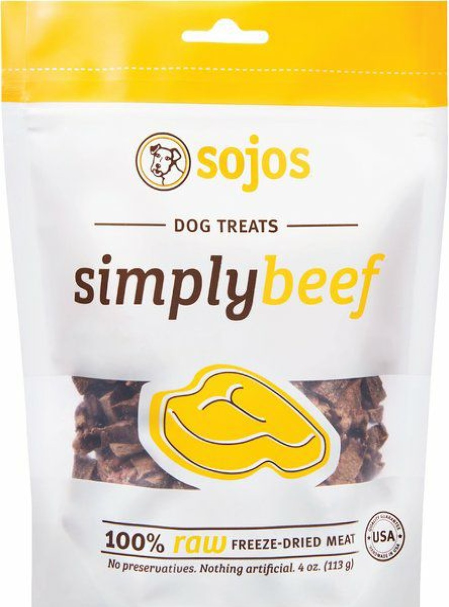 New * Large Choice Sojos Simply Beef Freeze-Dried Dog Treats, 4-Oz Bag