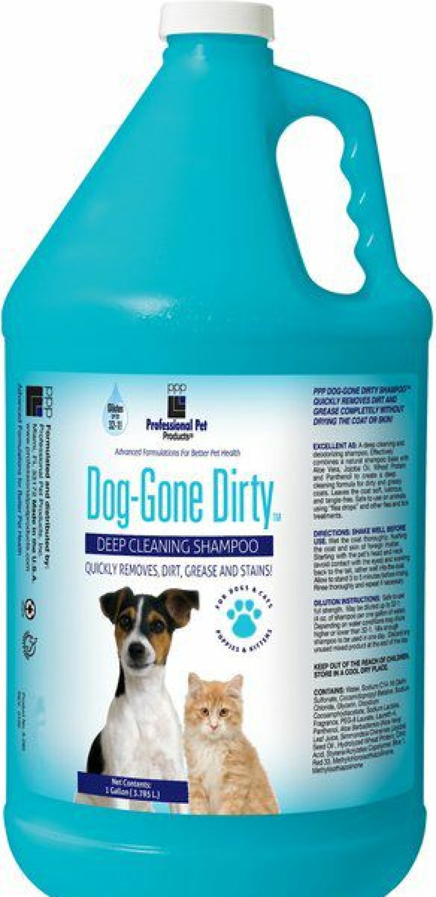 Clearance * Wholesale Professional Pet Products Dog-Gone Dirty Deep Cleansing Dog & Cat Shampoo, 1-Gal Bottle