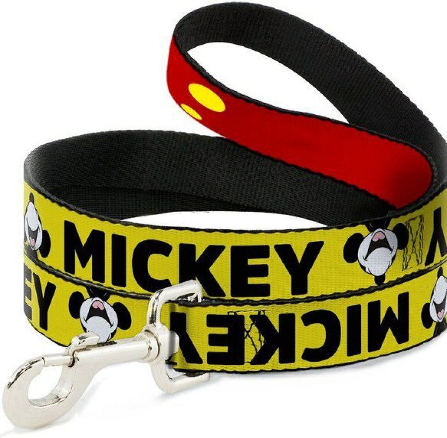 Wholesale * Popular Buckle-Down Mickey Smiling Polyester Standard Dog Leash, Small: 4-Ft Long, 1-In Wide