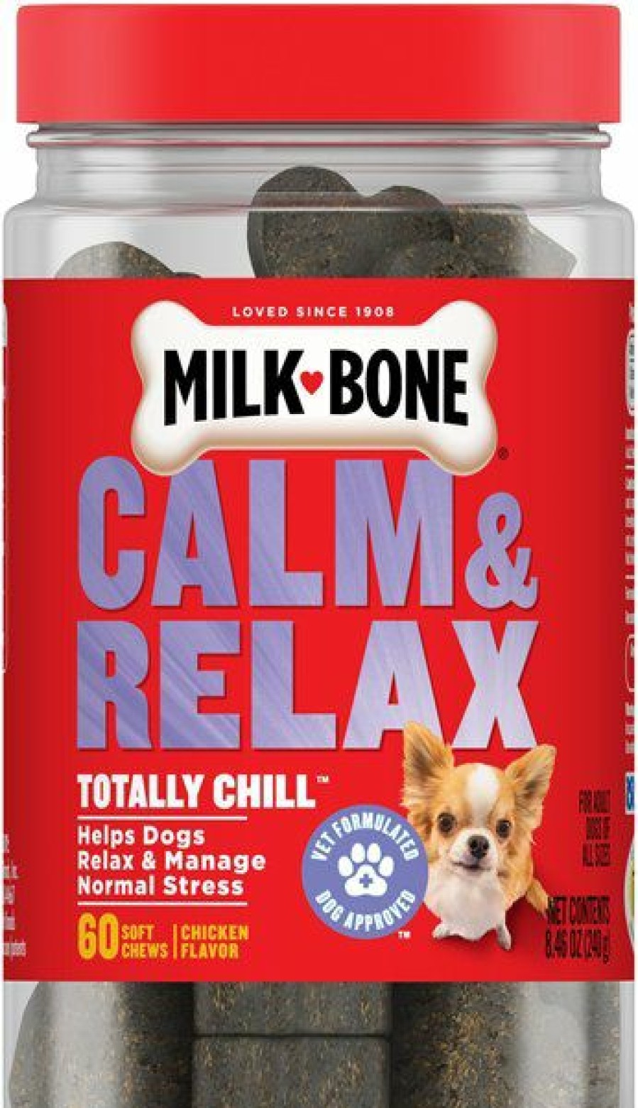 Best * Hot Sale Milk-Bone Totally Chill Soft Chew Calming Supplement Supplement For Dogs, 8.46-Oz Tub, 60 Count