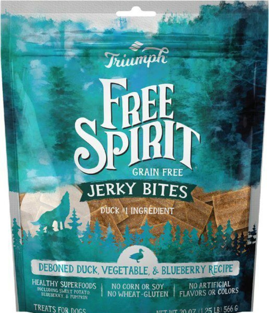 Wholesale * Low Price Triumph Jerky Bites Deboned Duck, Vegetable & Blueberry Grain-Free Dog Treats, 20-Oz Container