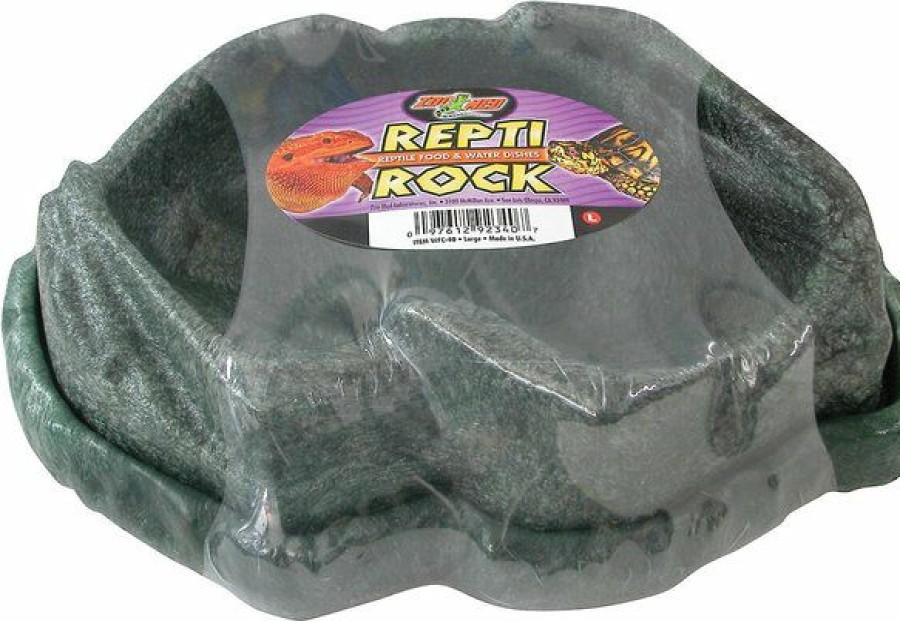 New * Hot Sale Zoo Med Repti Rock Food/Water Dish Reptile Bowl, Large