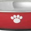 Wholesale * Popular Frisco Heavy Duty Non-Skid Saucer Cat Bowl, Red Paw