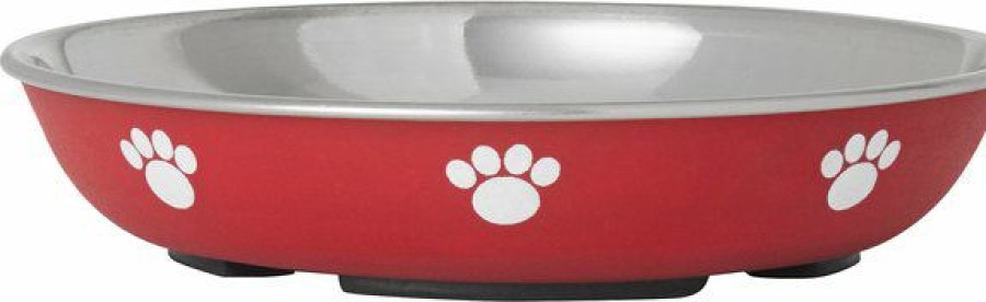 Wholesale * Popular Frisco Heavy Duty Non-Skid Saucer Cat Bowl, Red Paw