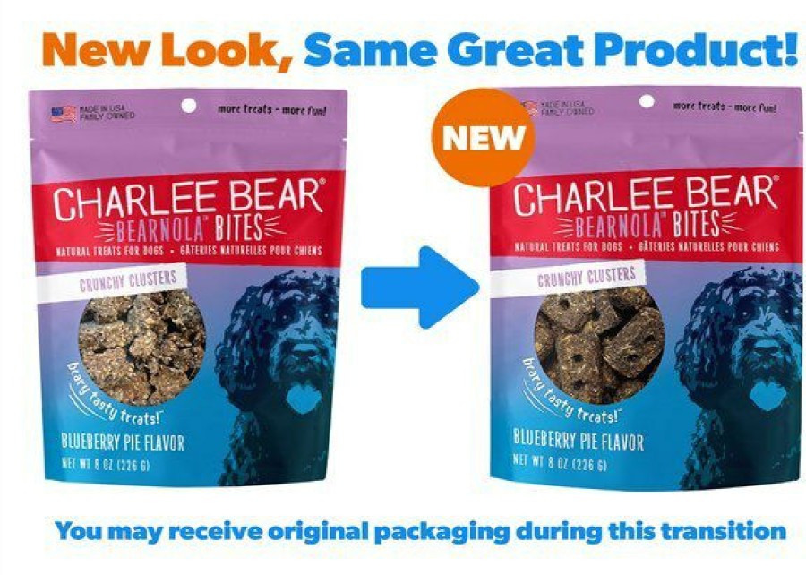 Best * Best Sale Charlee Bear Bearnola Bites Blueberry Pie Flavor Dog Treats, 8-Oz Bag