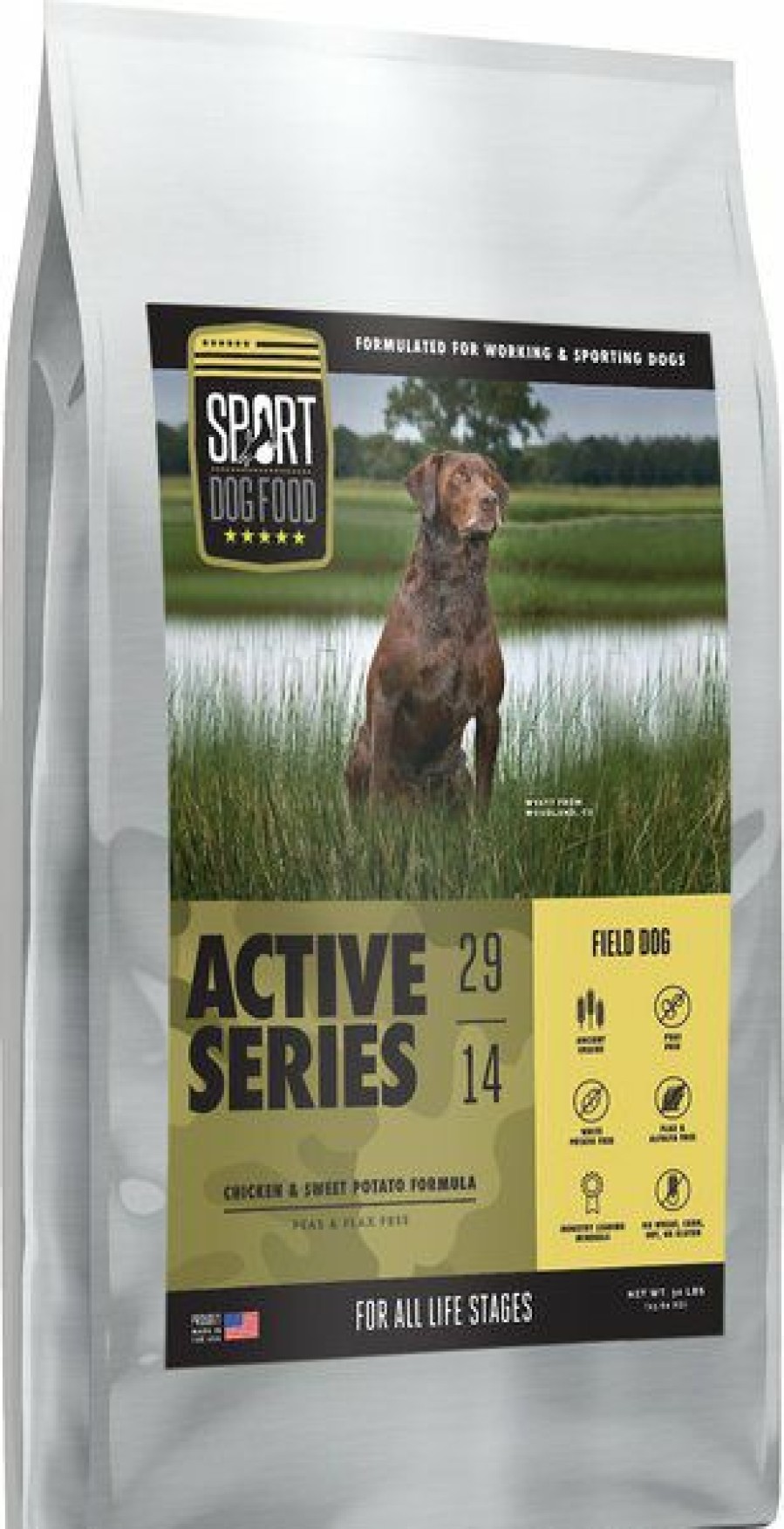 Online * Excellent Sport Dog Food Active Series Field Dog Chicken & Sweet Potato Formula Flax-Free Dry Dog Food, 30-Lb Bag