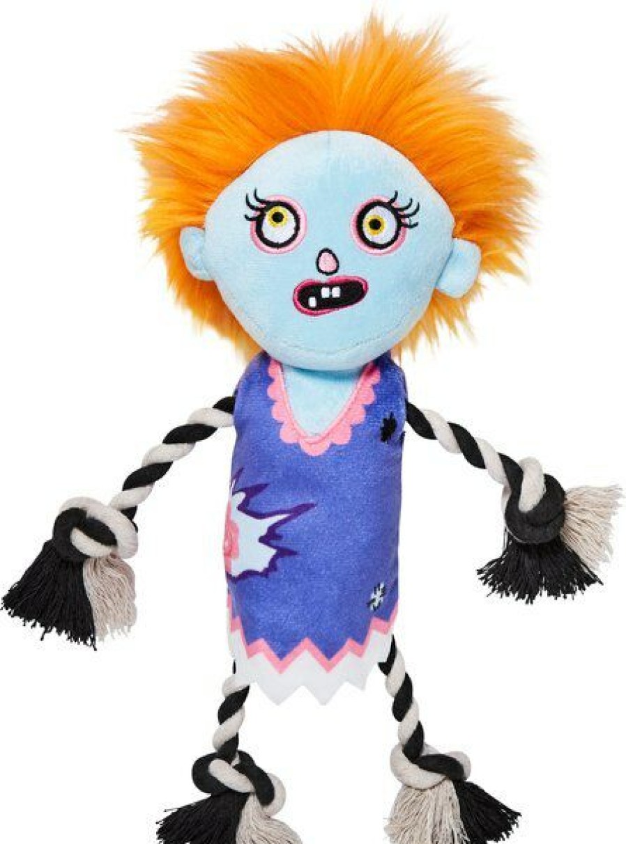 Online * Online Frisco Zombie Girl Plush With Rope Squeaky Dog Toy