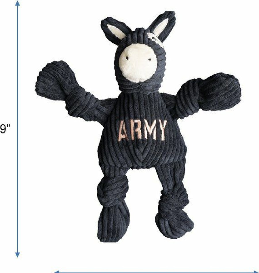 Wholesale * Discount Store Hugglehounds U.S. Army Mule Corduroy Knottie Squeaky Plush Dog Toy