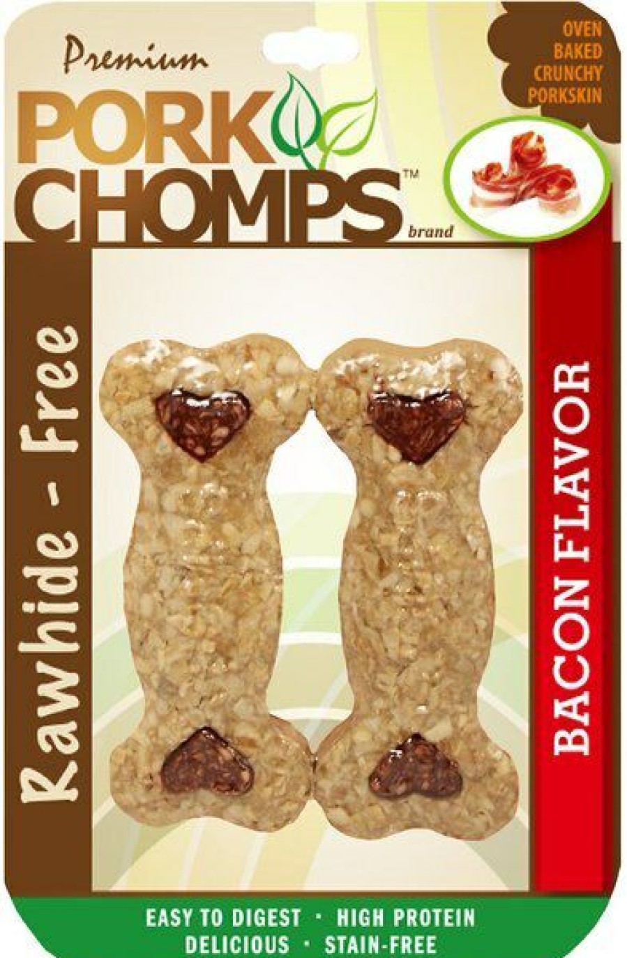 Hot * Hot Sale Premium Pork Chomps Bacon Flavor Crunchy Bone Dog Treats