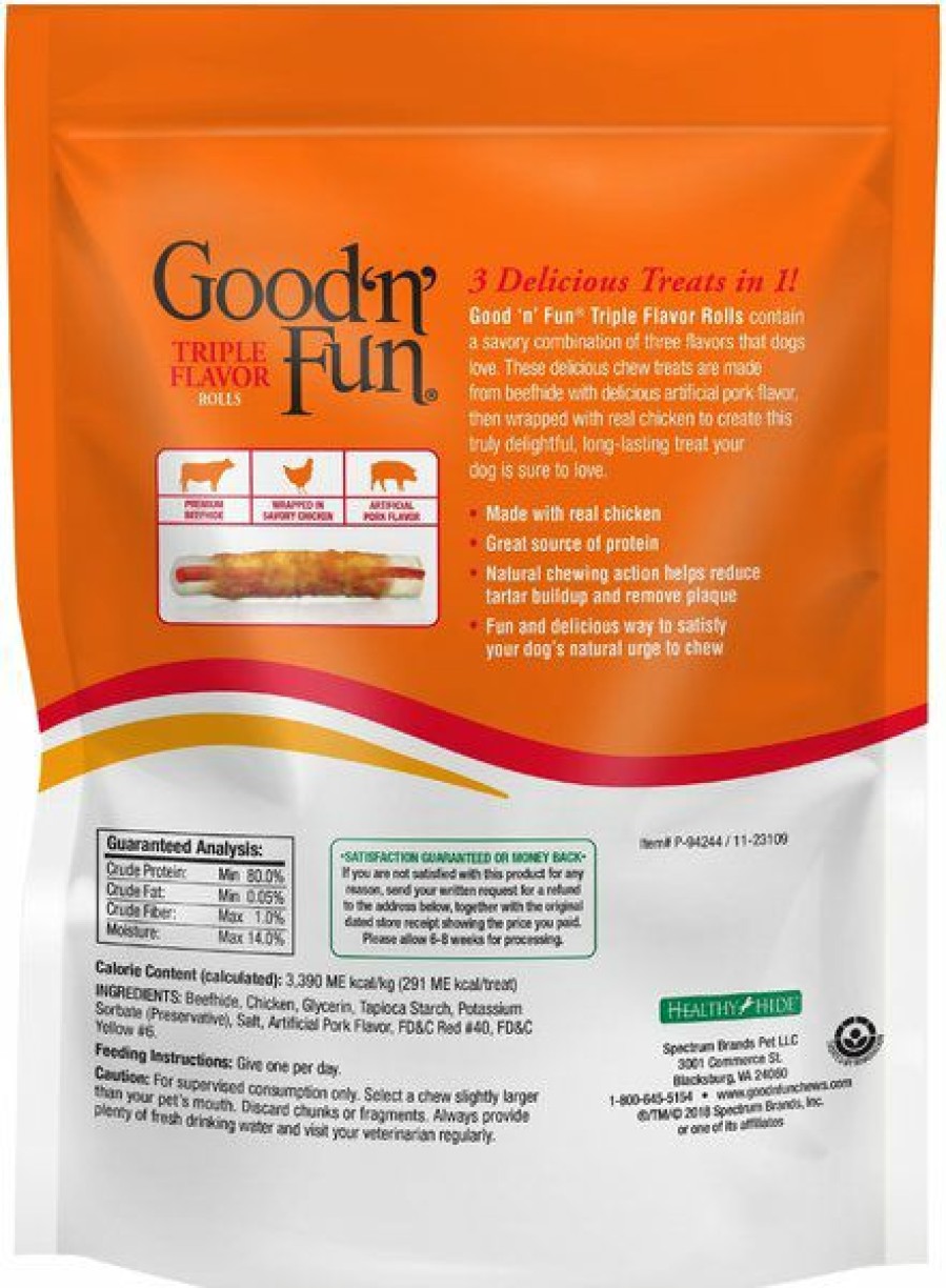 Hot * Good N Fun 100% Guarantee Good 'N' Fun Beef & Chicken Rolls Dog Treats, 6 Count