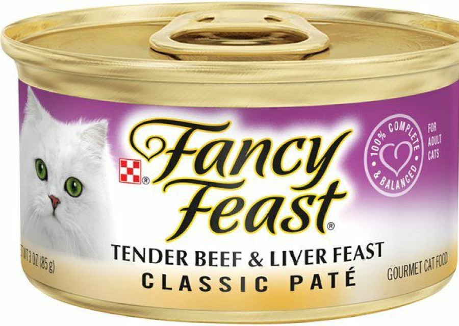 New * Cheaper Fancy Feast Classic Tender Beef & Liver Feast Canned Cat Food, 3-Oz, Case Of 24