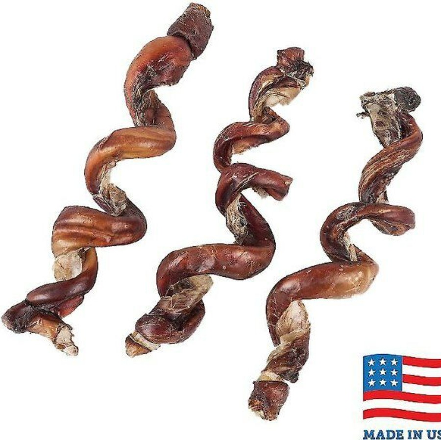 New * Best Quality Bones & Chews Made In Usa Smoked Curly Bully Stick 6-9 Dog Chew Treat