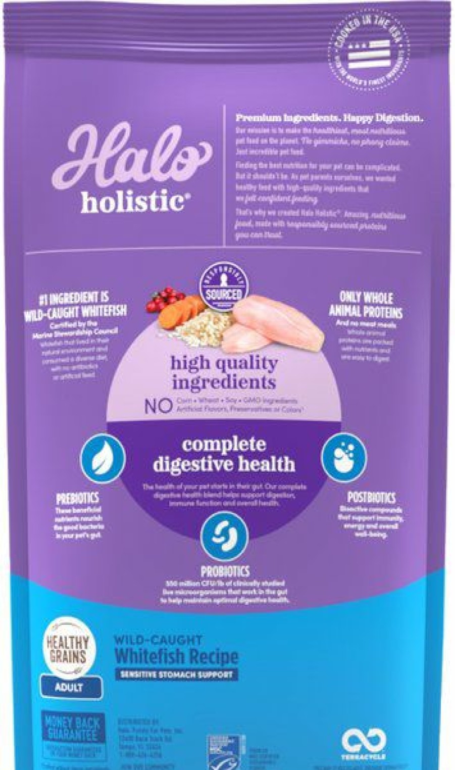 Wholesale * Hot Sale Halo Holistic Seafood Medley Sensitive Stomach Dry Cat Food