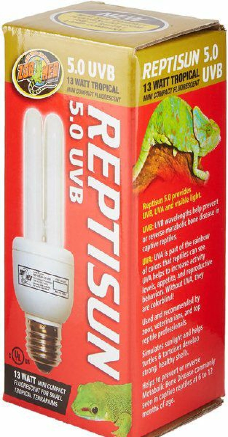 Best * Best Sale Zoo Med Reptisun 5.0 Uvb Compact Fluorescent Mini Reptile Lamp, 13-Watt