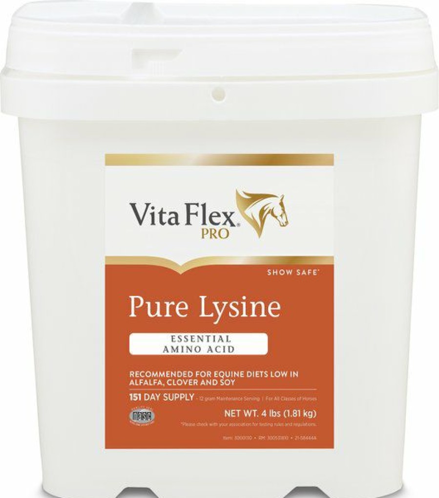 Best * Reliable Quality Vita Flex Pure Lysine Amino Acid Powder Horse Supplement 151 Day Supply, 4-Lb Bucket