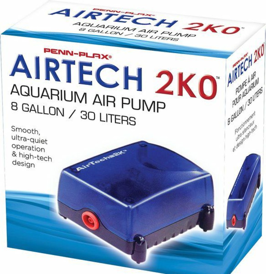 New * Limited Edition Penn-Plax Air-Tech 2K0 Aquarium Air Pump, 8-Gal