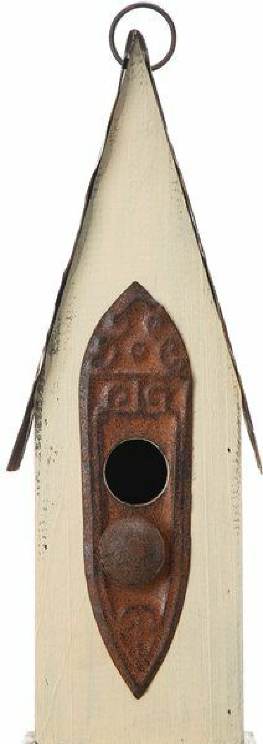 New * Large Choice Glitzhome Washed White Distressed Solid Wood Birdhouse, White