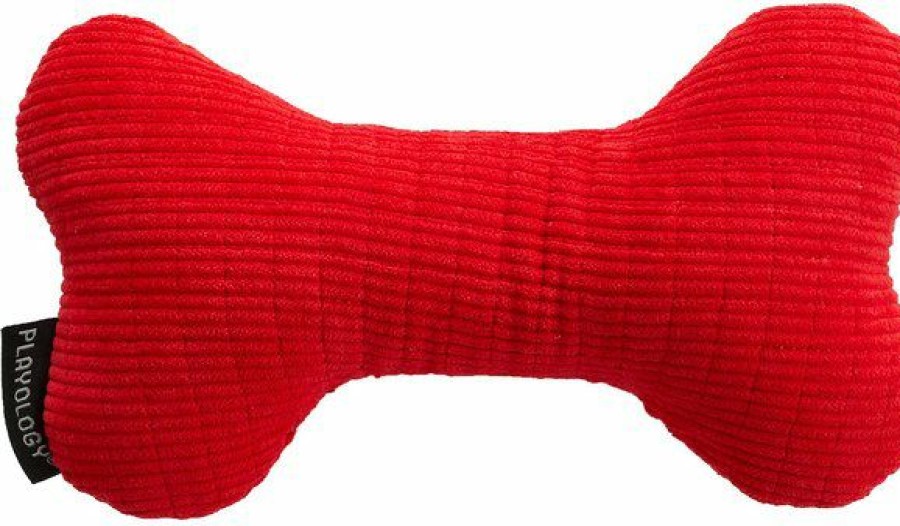 New * Wholesale Playology All Natural Beef Scented Plush Squeaky Bone Dog Toy