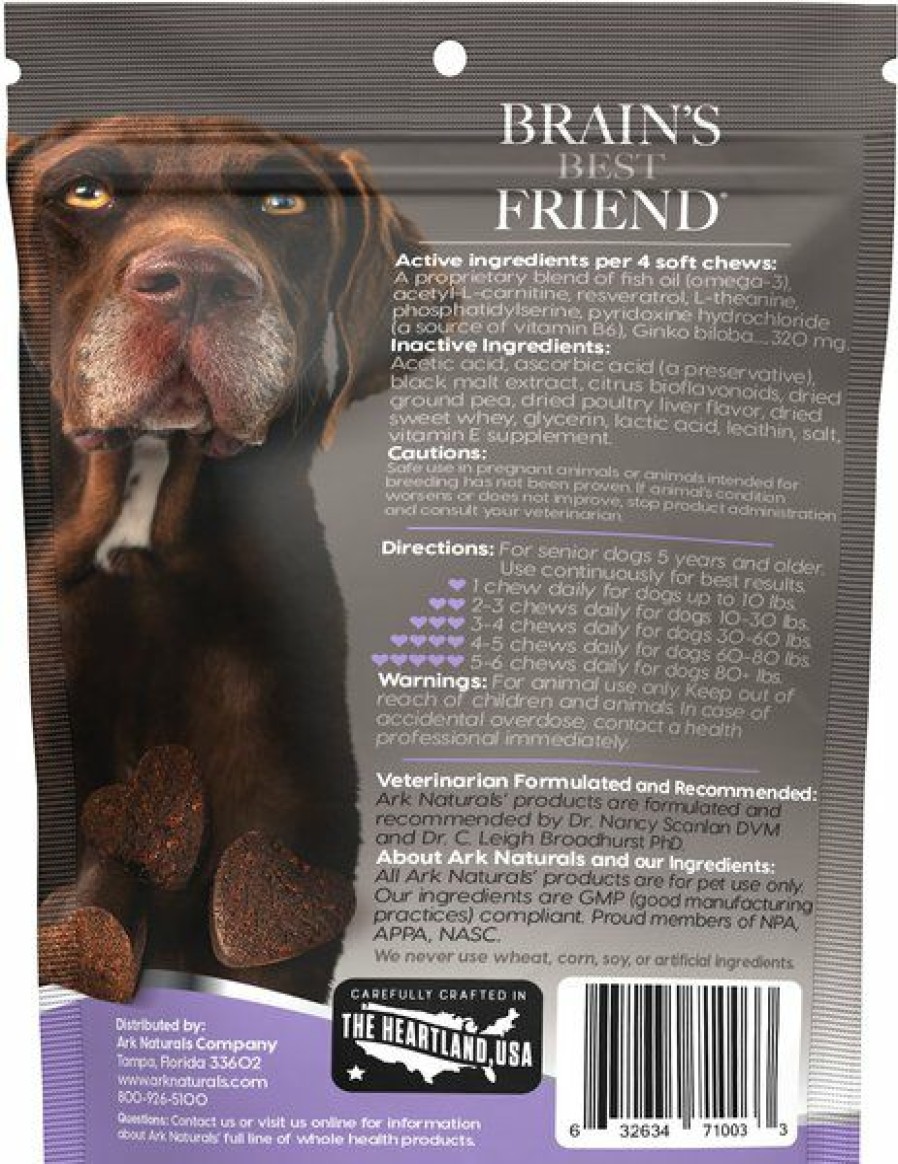 New * Wholesale Ark Naturals Gray Muzzle Brain'S Best Friend Soft Chew Brain & Nervous System Supplement For Senior Dogs, 90 Count