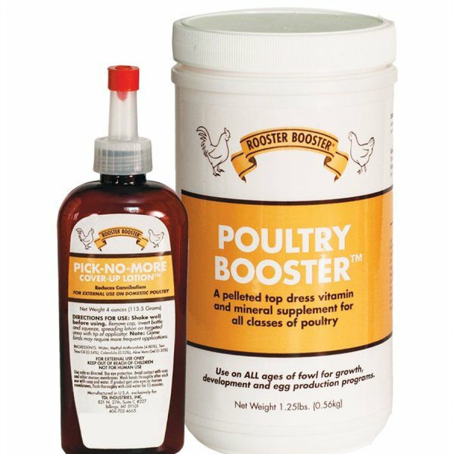 Hot * Wholesale Bundle: Rooster Booster Poultry Booster Pellet Vitamin Supplement, 1.25-Lb Jar + Rooster Booster Pick-No-More Cover Up Poultry Lotion, 4-Oz Bottle