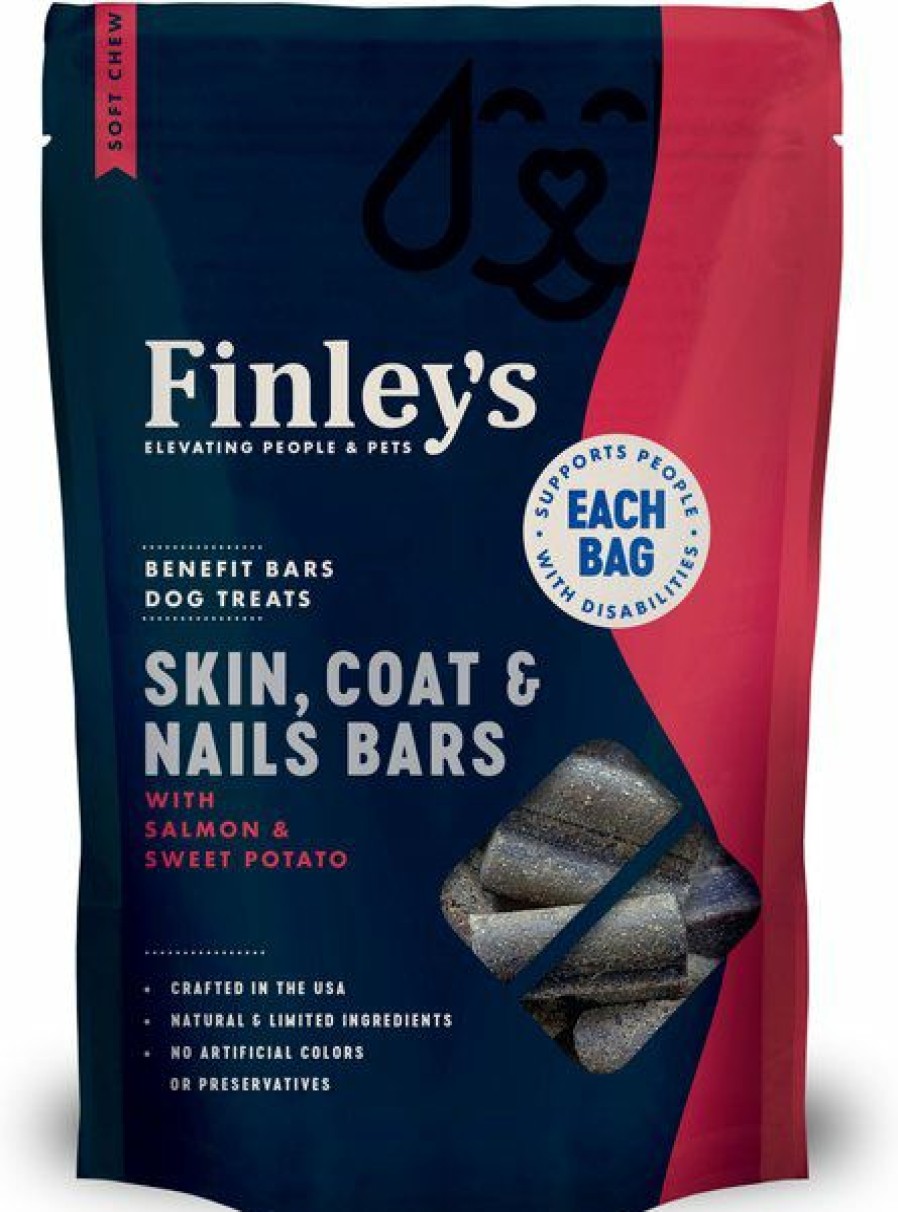 Hot * Finleys Barkery Low Price Finley'S Barkery Skin, Coat & Nails Soft Chew Benefit Bars Dog Treats, 16-Oz Bag