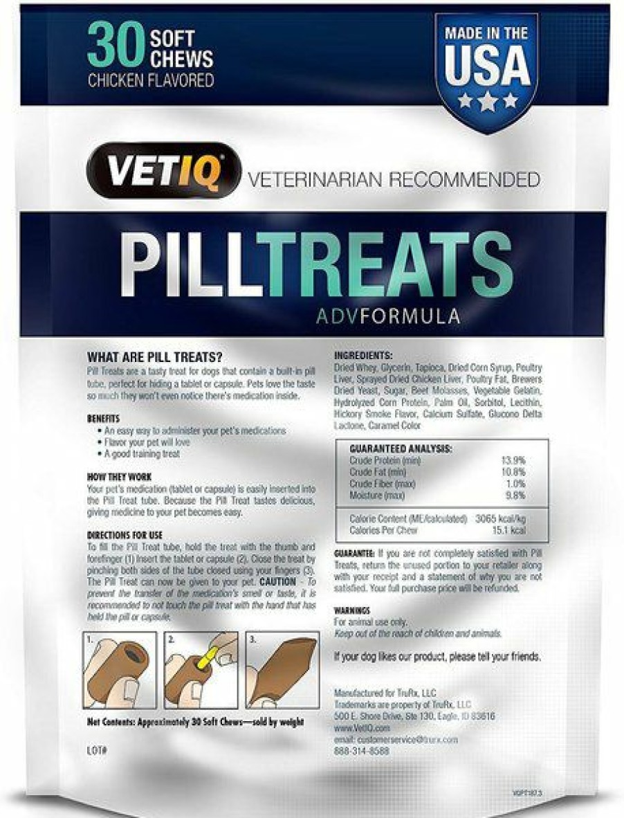 Wholesale * Discount Store Vetiq Pill Treats Advanced Formula Soft Chews Chicken Flavored Dog Treats, 30 Count