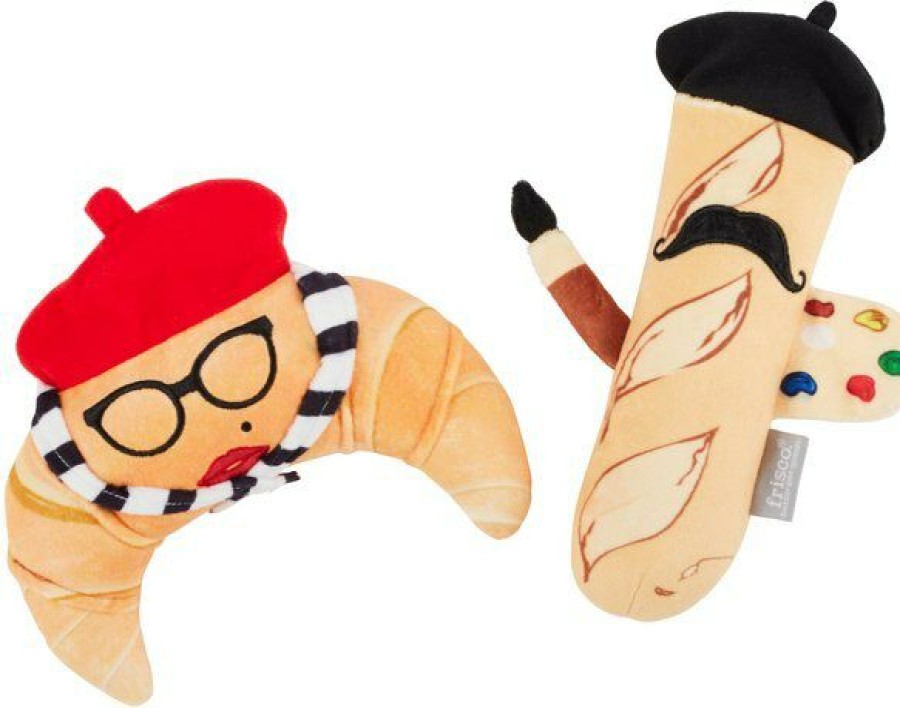 Online * Discount Store Frisco Brunch French Croissant & Baguette Plush Squeaky Dog Toy, 2 Count