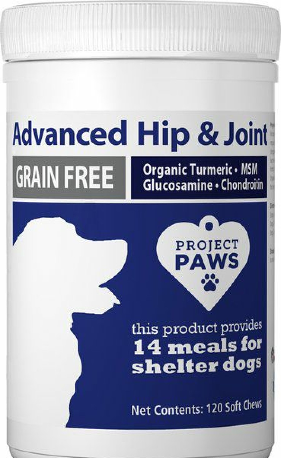 Clearance * Hot Sale Project Paws Advanced Grain-Free Hip & Joint Dog Supplement Chews, 120 Count