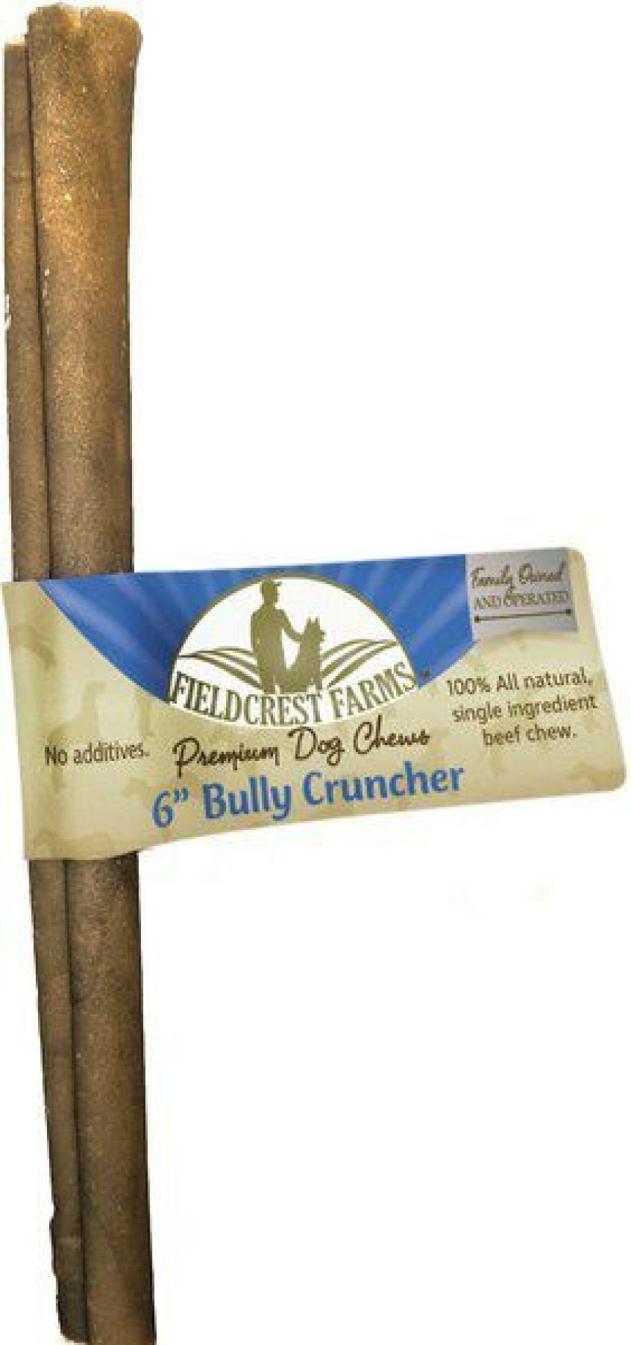 New * Best Quality Fieldcrest Farms Premium Dog Chews Bully Crunchers 6 Bully Stick Dog Treats